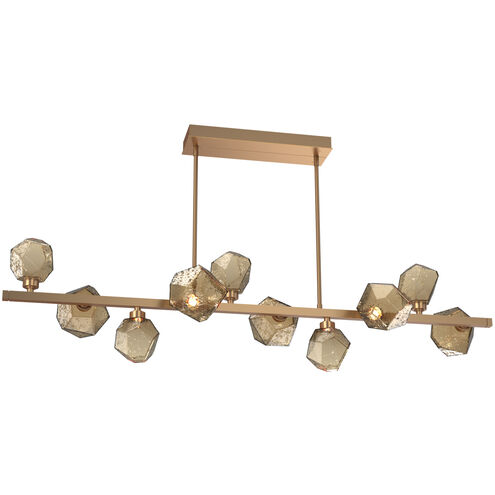 Gem LED Novel Brass Linear Multi-Pendant Ceiling Light in Bronze, 2700K LED, Twisted Branch