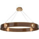 Parallel LED 44 inch Novel Brass Linear Pendant Ceiling Light in Bronze Granite, 2700K LED, Oval