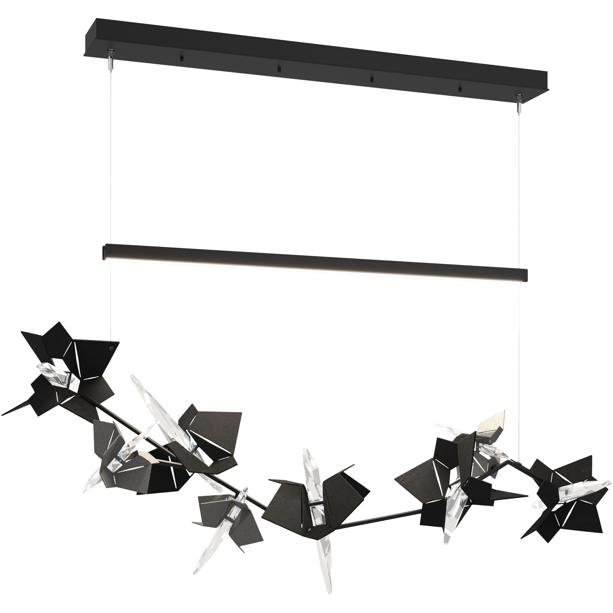 Belladonna LED 50.3 inch Black and Natural Iron Pendant Ceiling Light in Black/Natural Iron