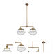 Franklin Restoration Large Oxford LED 25 inch Brushed Brass Chandelier Ceiling Light in Seedy Glass, Franklin Restoration