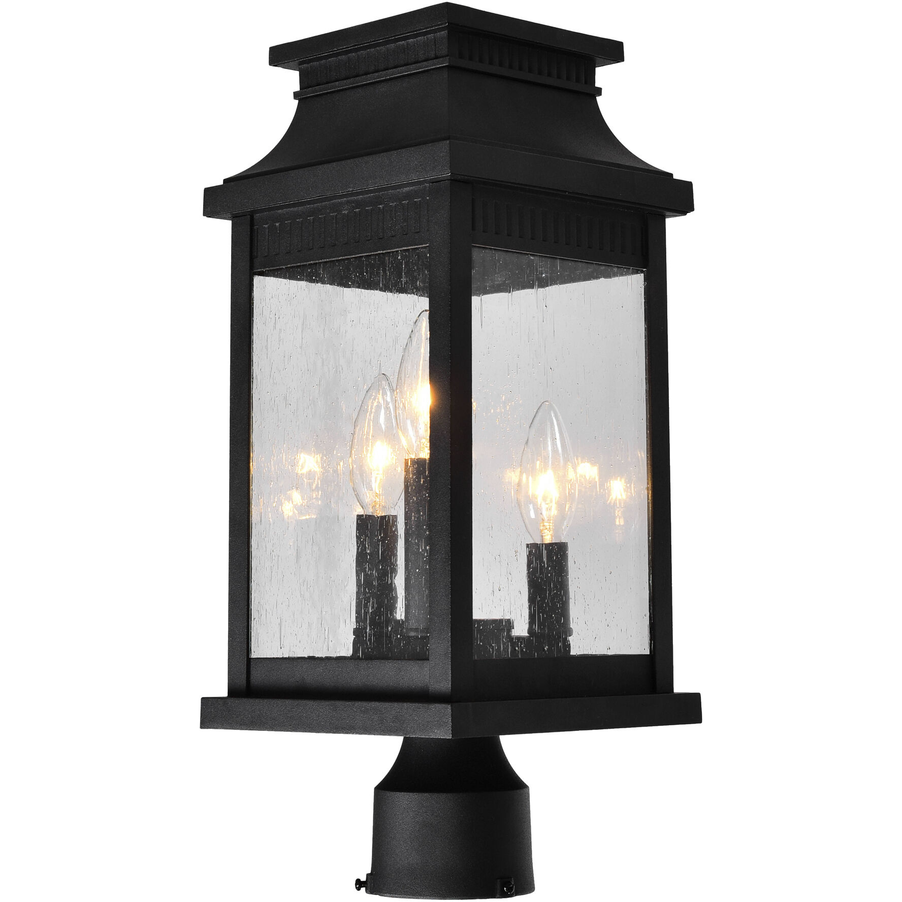 Milford 3 Light 17.5 inch Black Outdoor Lantern Head