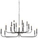 Breck 18 Light 48 inch Bronze Chandelier Ceiling Light, Large, Essential Lighting