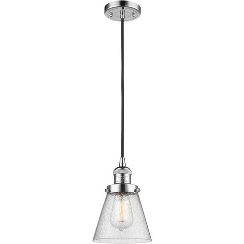 Franklin Restoration Cone 1 Light 6 inch Polished Chrome Mini Pendant Ceiling Light in Incandescent, Seedy, Franklin Restoration