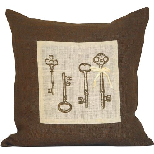 Locksley 20 inch Brown with Off White Pillow, Cover Only