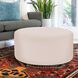 Universal 18 inch Seascape Sand Outdoor Round Ottoman with Slipcover