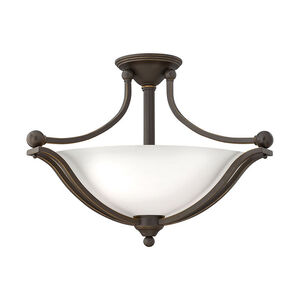 Bolla LED 23 inch Olde Bronze Semi-Flush Mount Ceiling Light in Etched Opal