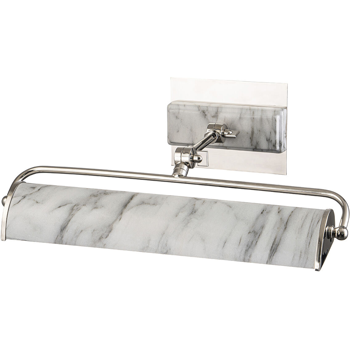 Winchfield 80 watt 17.5 inch Polished Nickel and White Marble Picture Light Wall Light