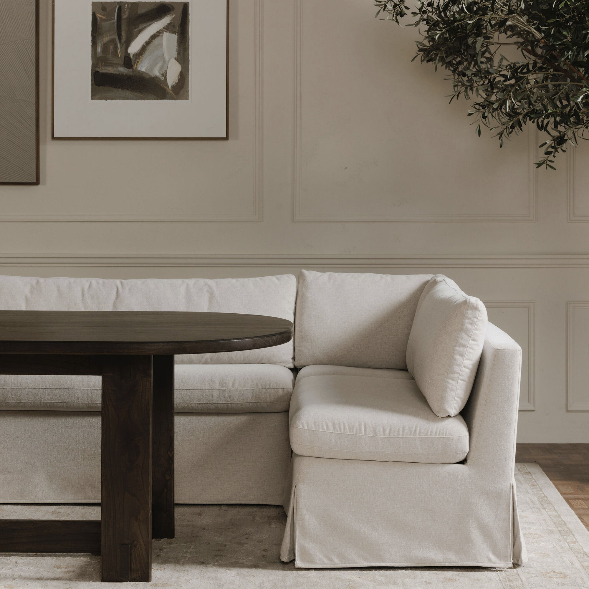 Glenn 97.5 X 42 inch Brown Dining Table, Oval