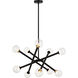 Matchstix 10 Light 31.25 inch Black Pendant Ceiling Light in Black and Clear