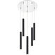 Forest LED 13.5 inch Chrome Chandelier Ceiling Light in Matte Black Steel