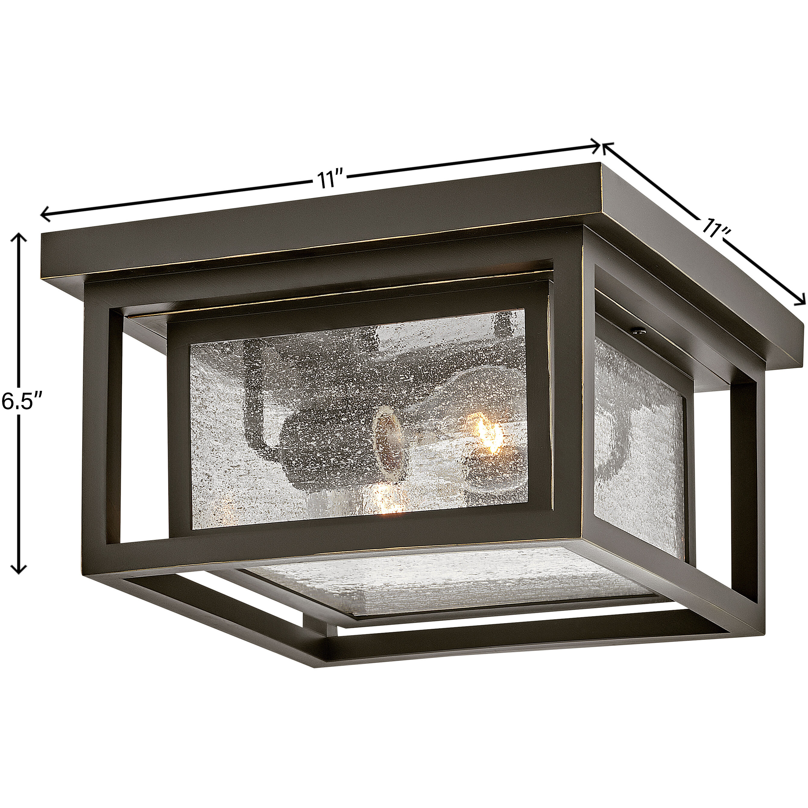 Coastal Elements Republic 11 inch Oil Rubbed Bronze Outdoor Flush Mount, Estate Series