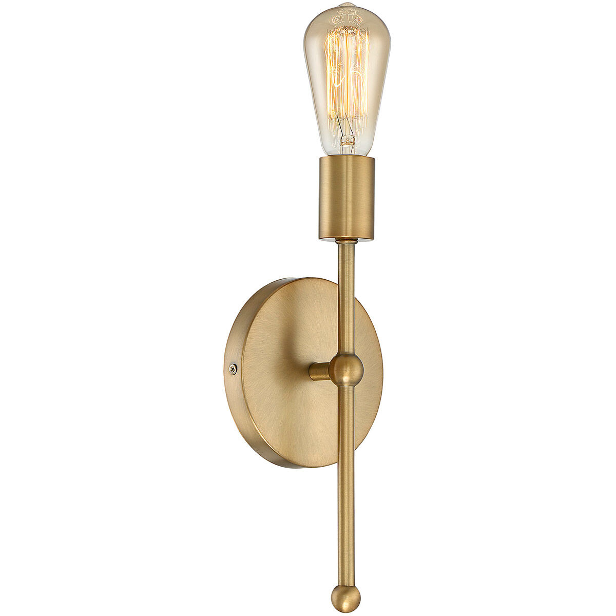 Industrial 1 Light 5.13 inch Natural Brass ADA Wall Sconce Wall Light in Warm Brass