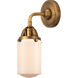 Nouveau 2 Dover LED 5 inch Brushed Brass Sconce Wall Light in Matte White Glass