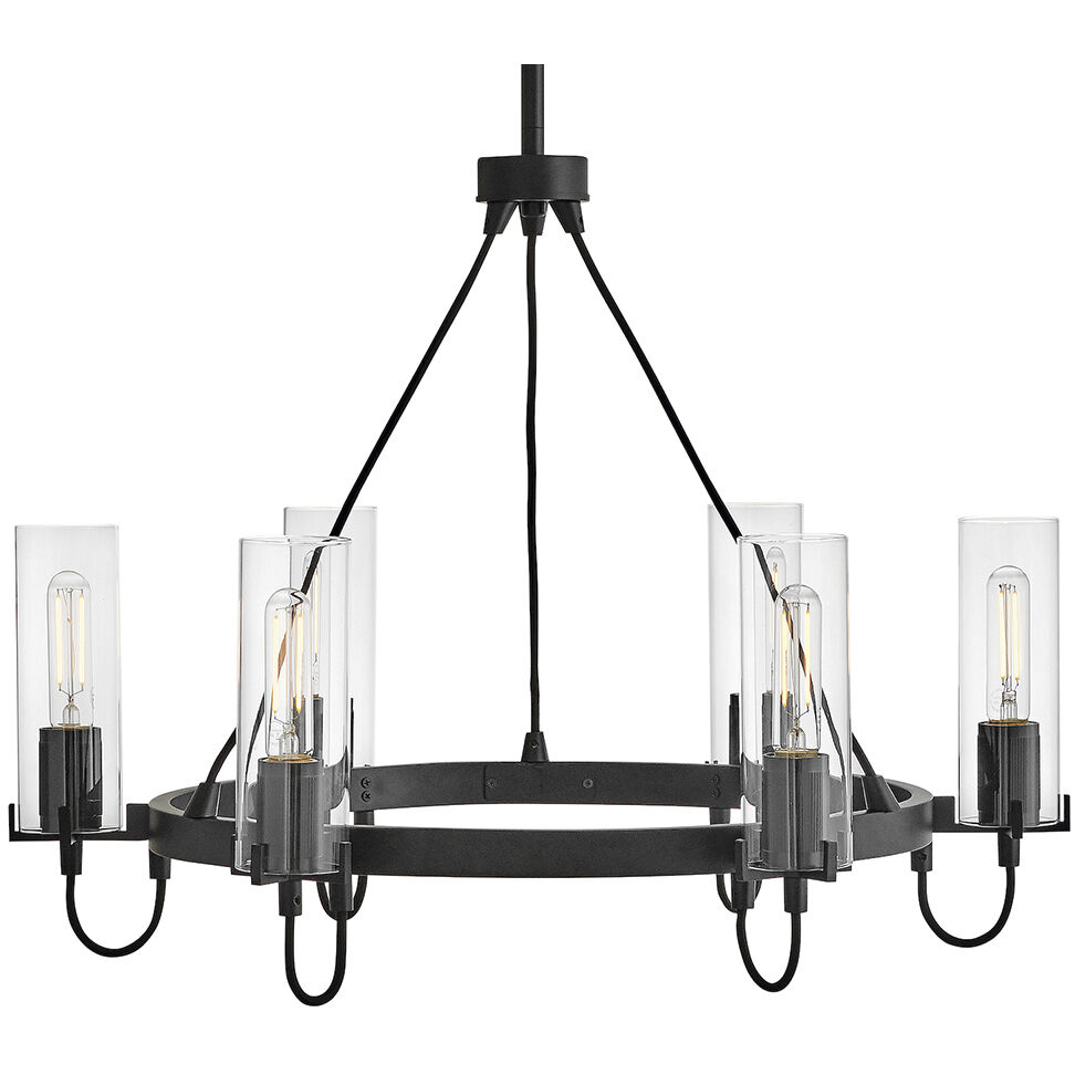 Ryden 6 Light 28 inch Black Chandelier Ceiling Light