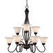 Glasswood 9 Light 32 inch Rubbed Oil Bronze Chandelier Ceiling Light