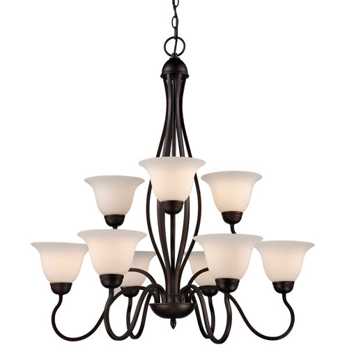 Glasswood 9 Light 32 inch Rubbed Oil Bronze Chandelier Ceiling Light