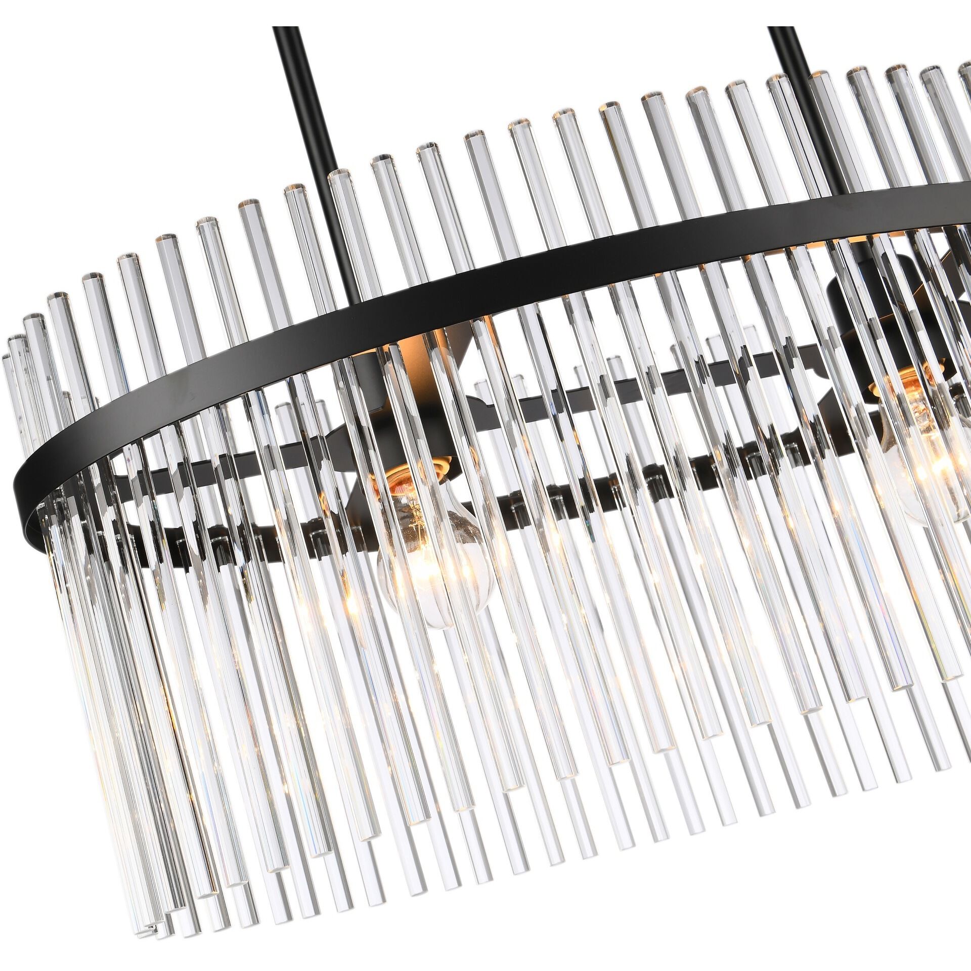 Ava 2 Light 23.6 inch Black Chandelier Ceiling Light