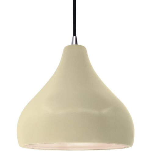 Radiance 1 Light 11.5 inch Vanilla Gloss and Brushed Nickel Pendant Ceiling Light