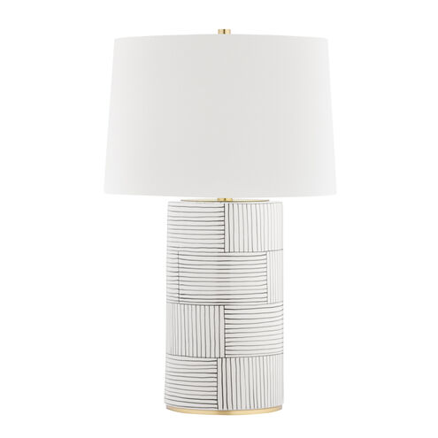 Borneo 26 inch 75.00 watt Aged Brass Stripe Table Lamp Portable Light