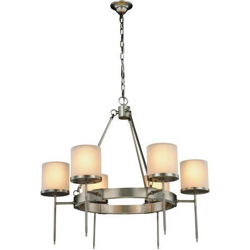 Bradford 6 Light 35 inch Vintage Nickel Pendant Ceiling Light, Urban Classic