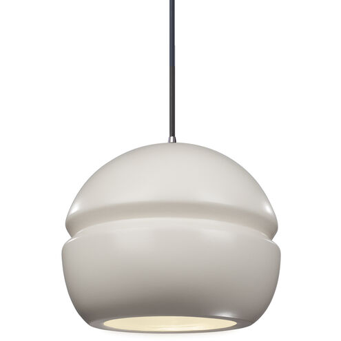 Radiance Collection 1 Light 8 inch Polished Chrome and Matte White and Black Pendant Ceiling Light