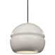 Radiance Collection 1 Light 8 inch Polished Chrome and Matte White and Black Pendant Ceiling Light