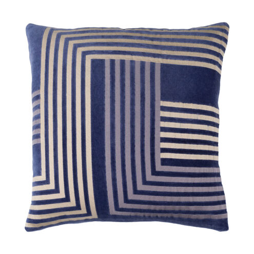 Intermezzo 18 X 18 inch Navy and Beige Throw Pillow