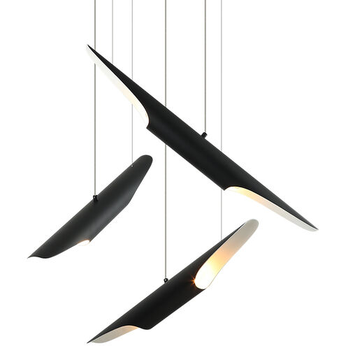 Stylus 6 Light 28.75 inch Matte Black Chandelier Ceiling Light