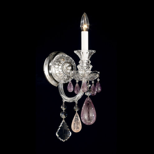 Hamilton Rock Crystal 1 Light 7.5 inch Silver Wall Sconce Wall Light in Amethyst