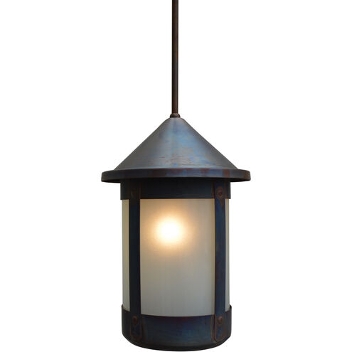 Berkeley 1 Light 8.38 inch Verdigris Patina Pendant Ceiling Light in White Opalescent