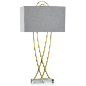 Vida 40 inch 150.00 watt Brass/Clear/Heathered Grey Table Lamp Portable Light 