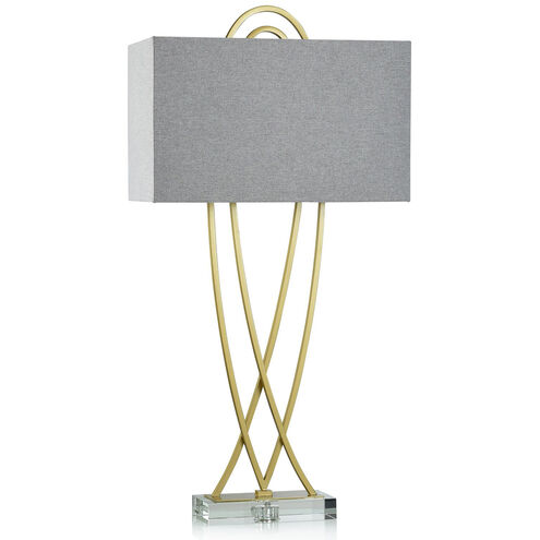 Vida 40 inch 150.00 watt Brass/Clear/Heathered Grey Table Lamp Portable Light 