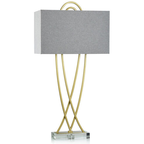 Vida 40 inch 150.00 watt Brass/Clear/Heathered Grey Table Lamp Portable Light