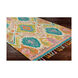 Bonifate 36 X 24 inch Teal/Pale Pink/Rose/Khaki/Saffron/Burnt Orange Rugs, Rectangle