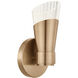 Fusion Collection - Lugano Family 1 Light 4.75 inch Brushed Brass and Ribbed Clear ADA Wall Sconce Wall Light, EVOLV