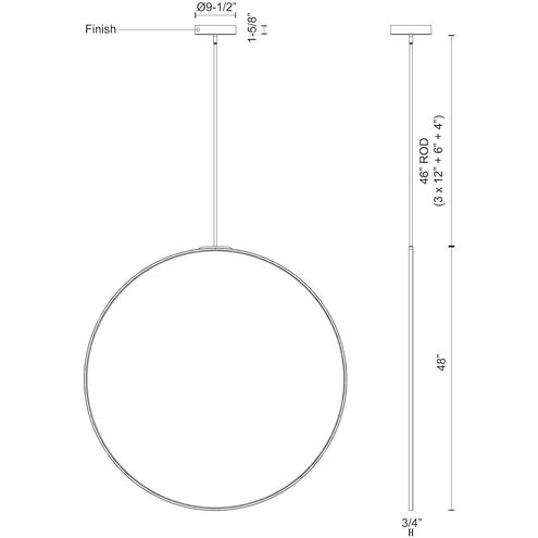 Cirque LED 48 inch White Pendant Ceiling Light