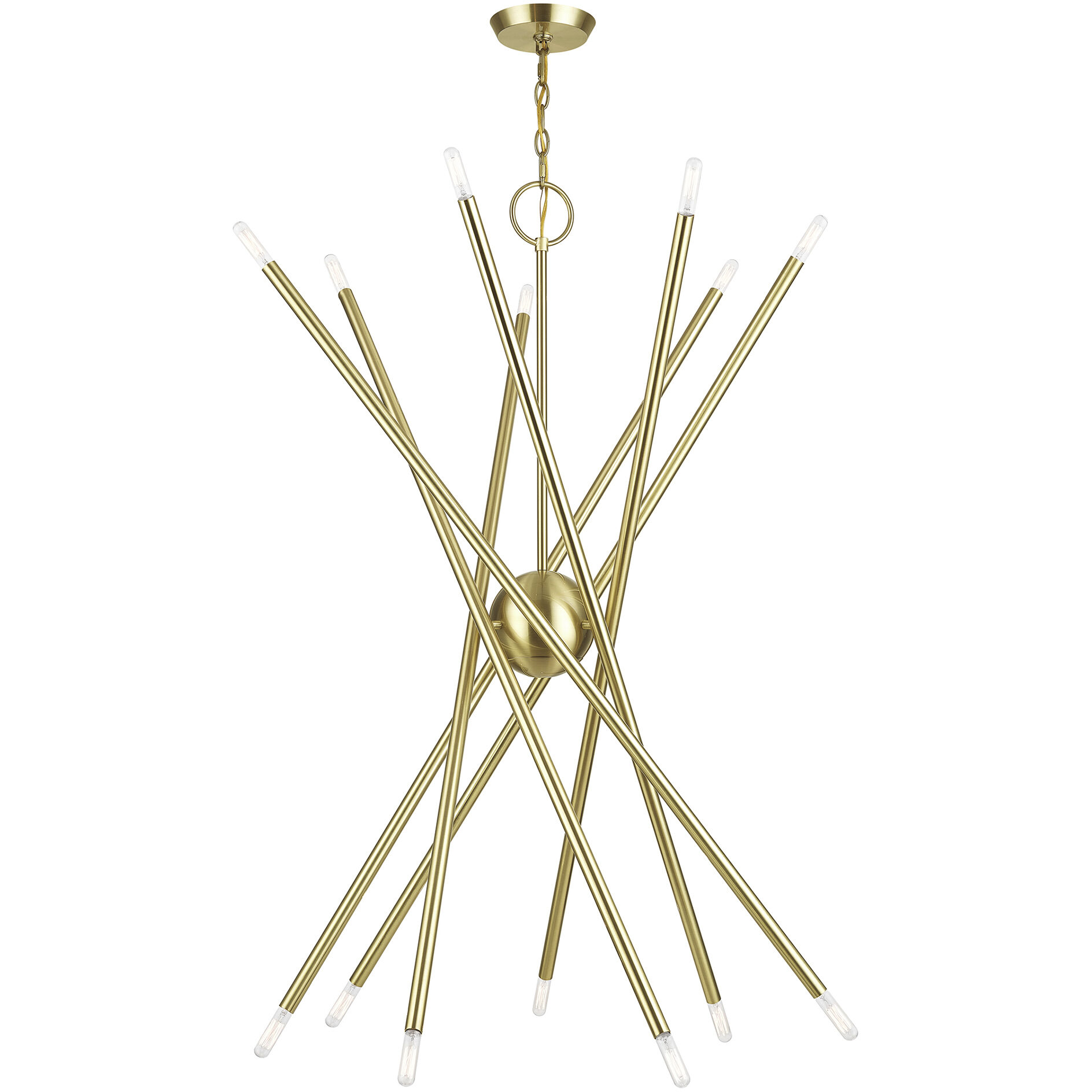 Soho 14 Light 40 inch Satin Brass Foyer Chandelier Ceiling Light