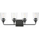 Hudson 4 Light 28.25 inch Black Bath Vanity Wall Light in Clear