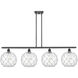 Ballston Large Farmhouse Rope 4 Light 48 inch Matte Black Island Light Ceiling Light in Clear Glass with White Rope, Ballston