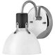 Argo 1 Light 7.25 inch Chrome with Black Vanity Light Wall Light