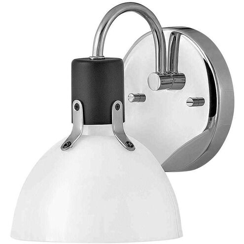 Argo 1 Light 7.25 inch Chrome with Black Vanity Light Wall Light