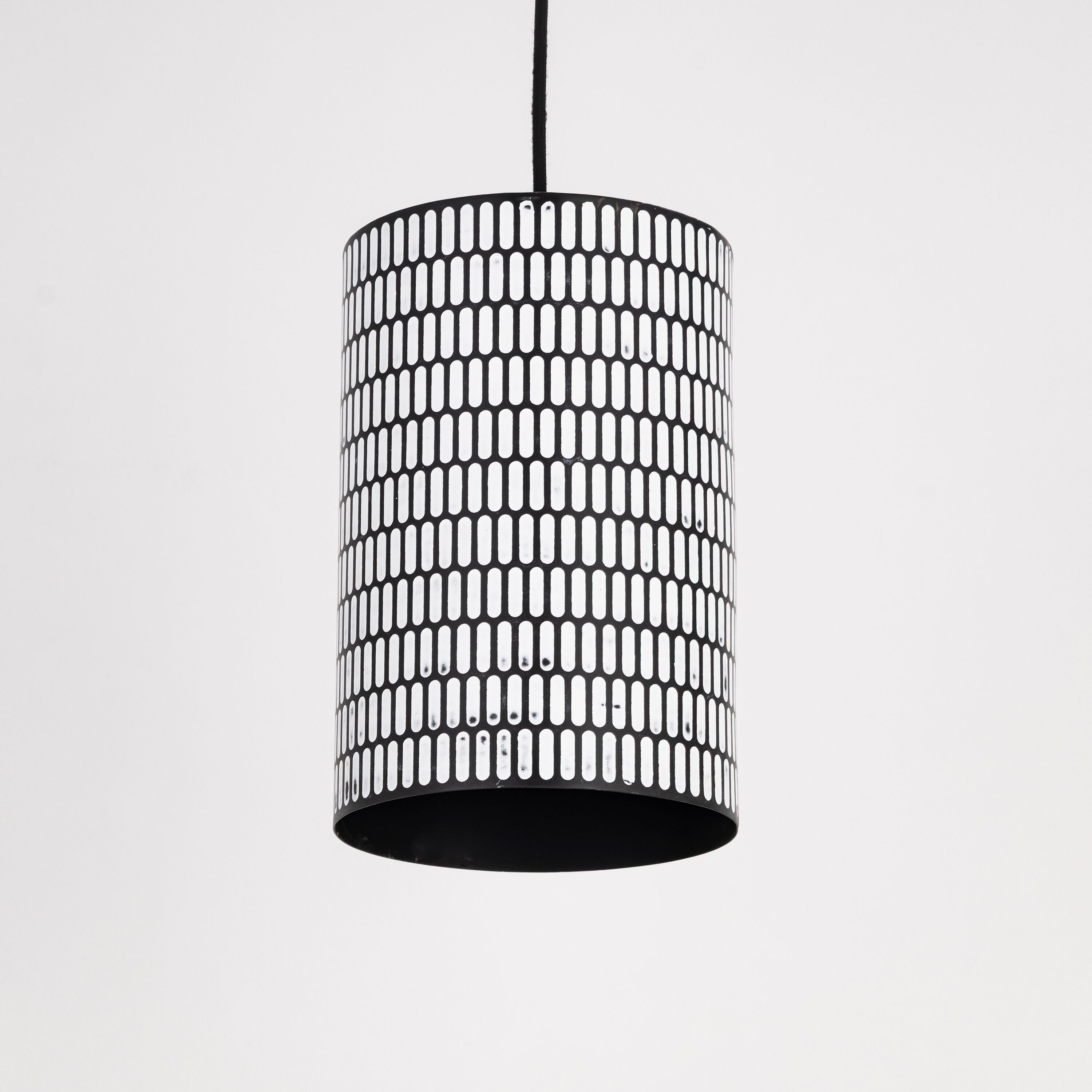 Shaka 1 Light 8 inch Black and White Mini Pendant Ceiling Light