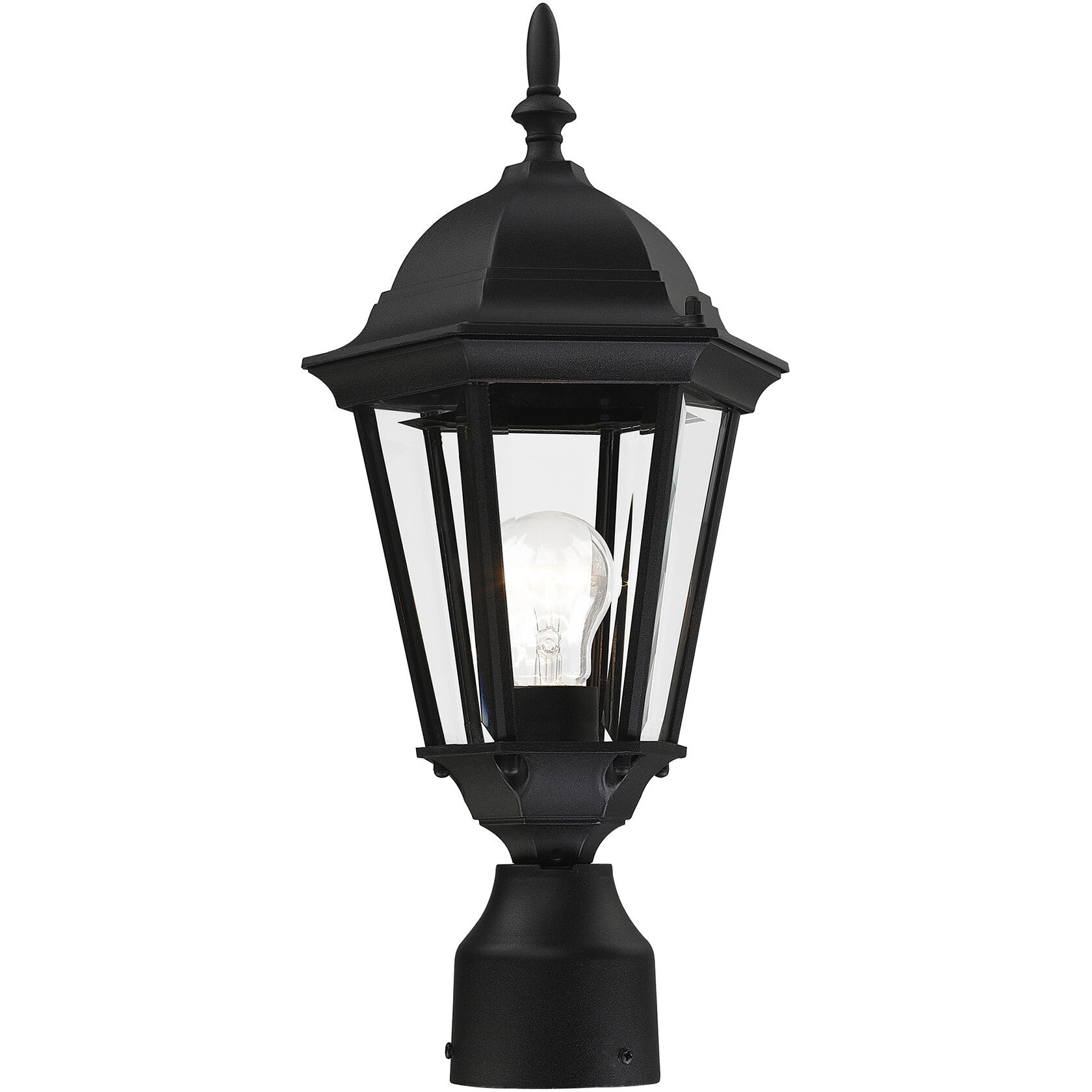 Hamilton 1 Light 18 inch Textured Black Outdoor Post Top Lantern
