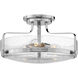 Harper 3 Light 18 inch Chrome Indoor Semi-Flush Mount Ceiling Light in Clear Seedy