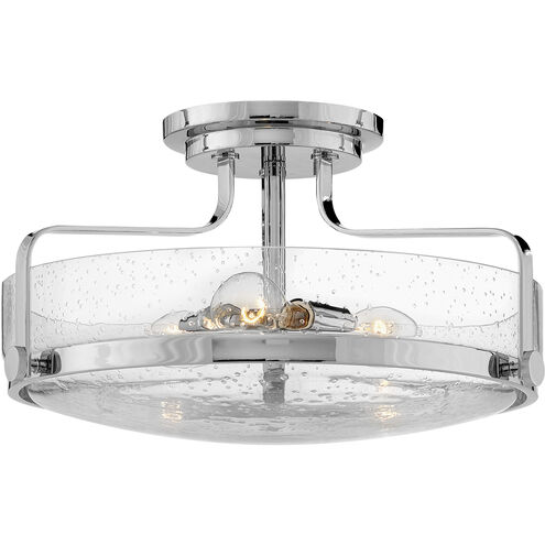 Harper 3 Light 18 inch Chrome Indoor Semi-Flush Mount Ceiling Light in Clear Seedy
