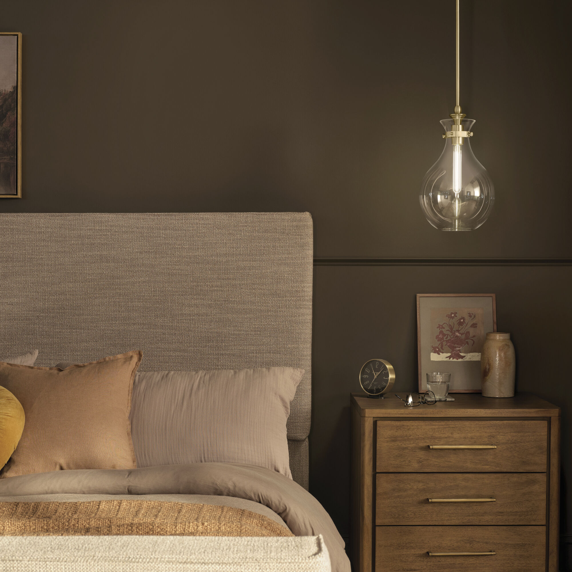 Laria 1 Light Champagne Bronze Pendant Ceiling Light in Clear