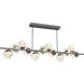 Luna LED 72 inch Graphite Chandelier Ceiling Light in 2700K LED, Geo Inner - Amber Outer, Twisted Branch