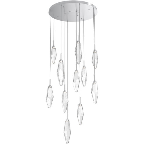 Rock Crystal LED 32.3 inch Classic Silver Chandelier Ceiling Light, Round Multi-Port
