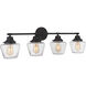 Neighborhood Essex 4 Light 38 inch Flat Black Vanity Light Wall Light, Neighborhood Collection