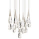 Beyond Hibiscus LED 23 inch Polished Nickel Multi-Light Pendant Ceiling Light, Round Canopy
